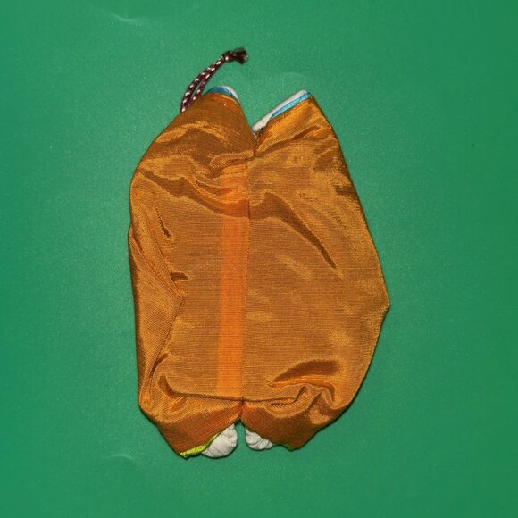 Vintage Oriental Faces Pin Cushion Draw String Bags 5" For Sewing Boy In Gold - Picture 3 of 3